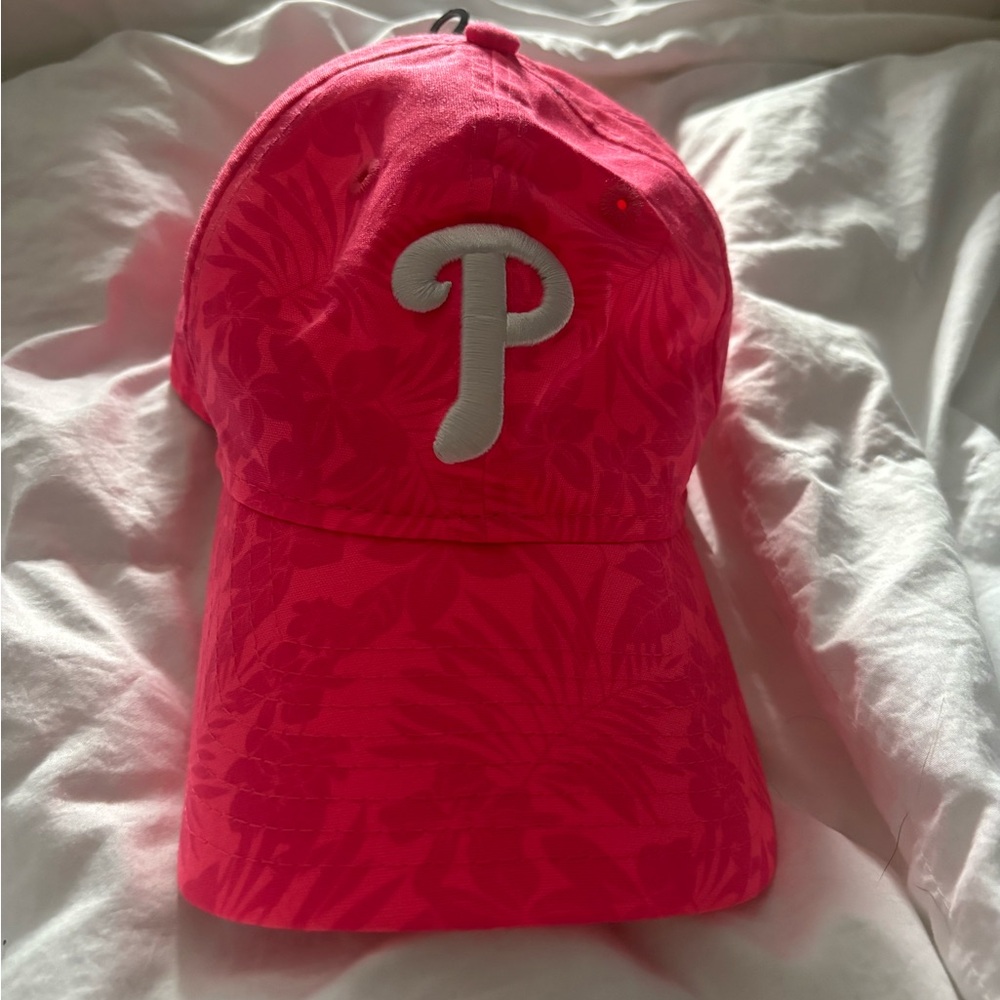 Pink Phillies Baseball Cap with White Logo